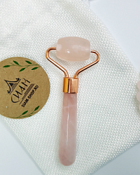 Роликовый массажер из розового кварца (натуральный камень)