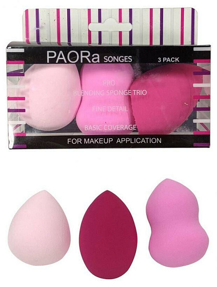 Набор из 3 спонжей PAORA (случайный цвет и форма), аксессуары и принадлежности