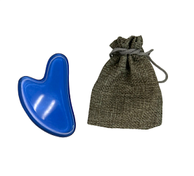 Скребок гуаша сердце, синий