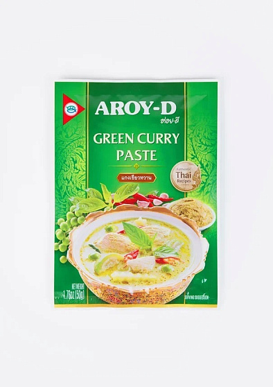 Паста карри зелёная Aroy-D, 50 г, пасты