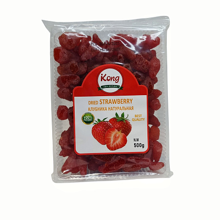 Клубника сушеная KONG, 500 г, фрукты, сладости, снеки