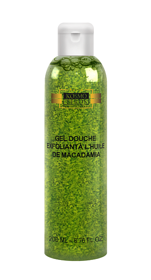 Гель для душа отшелушивающий с маслом макадами, Kosmoteros, 200 мл, средства для тела